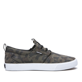 Supra Mens FLOW Low Top Shoes Camo/White | US-10019